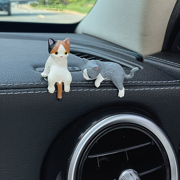20 Cartoon Mini Cat Car Dashboard Ornaments - Suitable For Interior Decoration And Screen Display
