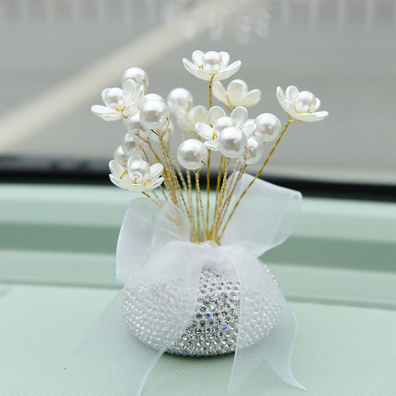New Creative DIY Imitation Pearl Flower Fragrance Starry Sky Decoration High-End Car Decoration Car Interior Decoration Car