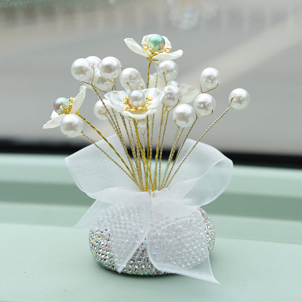 New Creative DIY Imitation Pearl Flower Fragrance Starry Sky Decoration High-End Car Decoration Car Interior Decoration Car