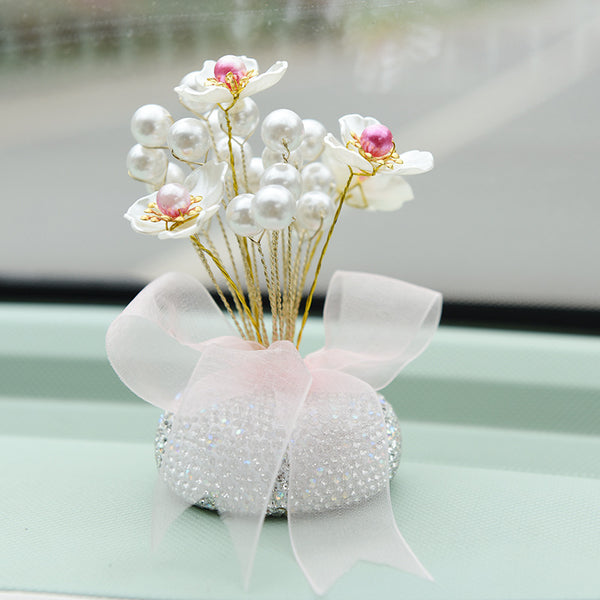 New Creative DIY Imitation Pearl Flower Fragrance Starry Sky Decoration High-End Car Decoration Car Interior Decoration Car