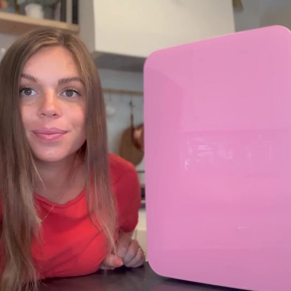 ADVWIN 5.81gal Mini Fridge, 12v DC Portable Cooler Warmer, Mini Refrigerator with Glass Front, for Car Office Desk & Dorm Food Beverage Skincare