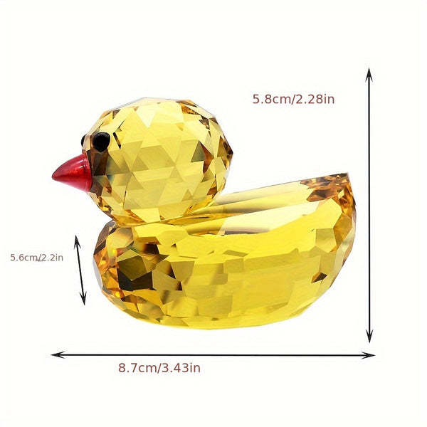 Sparkling Duck Decoration Sparkling Cute K9 Crystal Yellow Duck Decoration | Cartoon Duck Figurine for Car & Desk Decor, Indoor\u002FOutdoor, No Electricity Needed