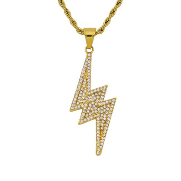 Bling Golden Lightning Bolt Rhinestone Pendant for Car Interior Rearview Mirror, Hanging Charm Ornament Bedazzled Accessories