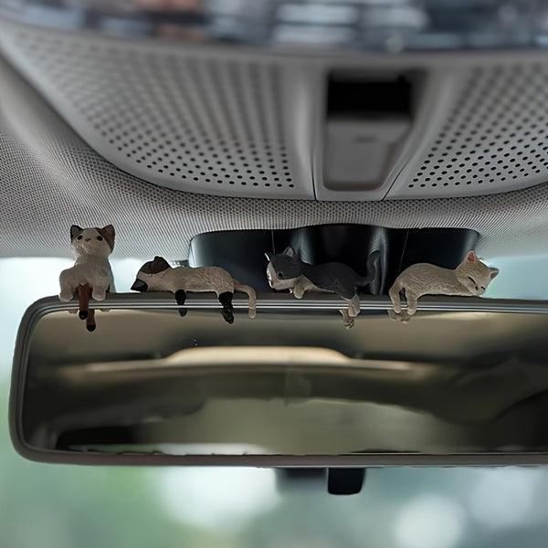 20 Cartoon Mini Cat Car Dashboard Ornaments - Suitable For Interior Decoration And Screen Display