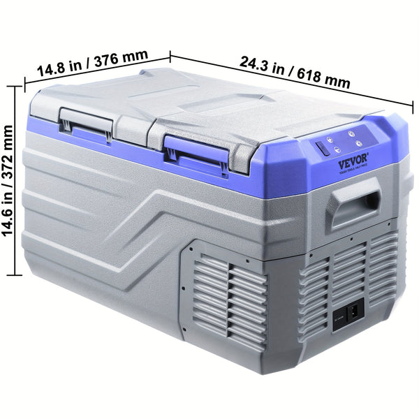 Wheelerless Car Refrigerator 9.25gal Double Door Dual Zone Dual Temperature Control No Pull Trolley NLS35 No American Plug 110V