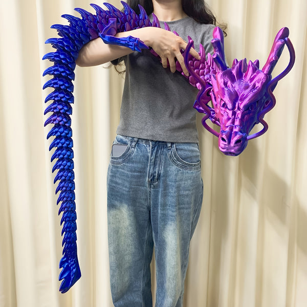 Extra Large 188cm\u002F74inch Chinese Dragon Car Decoration- Movable Dashboard Hanging Ornament Not for Electric Car Interior Decoration Suitable for Wealth Attraction Spring Festival HalloweeChristmas