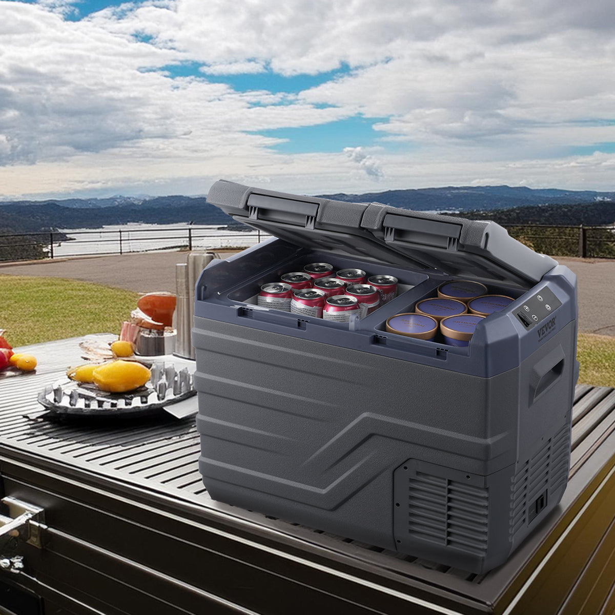 VEVOR Portable Car Refrigerator Freezer Compressor 25\u002F32\u002F40 L Dual Zone for Car Home