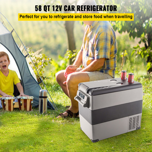 Happybuy, 12 Volt Refrigerator Happybuy 12 Volt Refrigerator | 58 Qt Dual Zone Portable Freezer for Vehicles & Home, Compressor Cooler