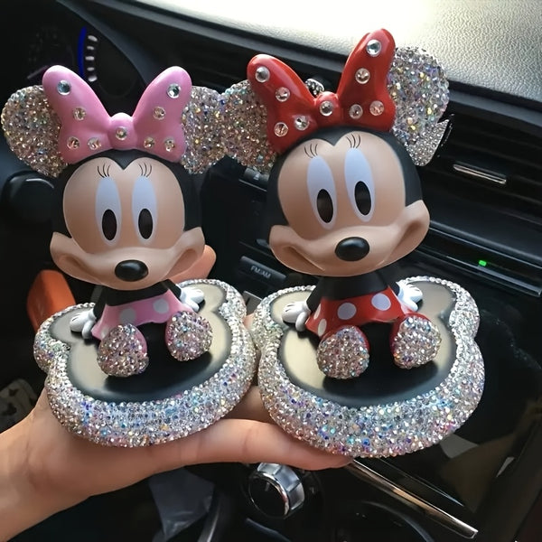 Disney Cute Car Interior Decoration Mickey Minnie Bobblehead Creative Car Interior Decoration Very Suitable For Room Decoration Car Interior Decoration Suitable For Holiday Gifts Collection Home Decoration Ornaments