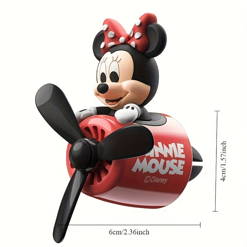 Disney Car Air Freshener Disney Mickey & Minnie Mouse Car Air Freshener 1pc - Odorless Ventilation, Rotating Propellers, Paper-Based Scented Decor, Vibrant Red Plane Design - Perfect Gift for Christmas, Halloween, Birthdays