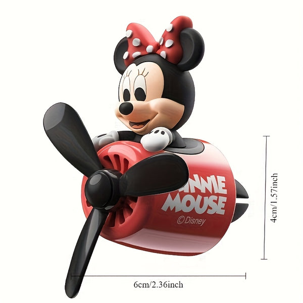 Disney Car Air Freshener Disney Mickey & Minnie Mouse Car Air Freshener 1pc - Odorless Ventilation, Rotating Propellers, Paper-Based Scented Decor, Vibrant Red Plane Design - Perfect Gift for Christmas, Halloween, Birthdays