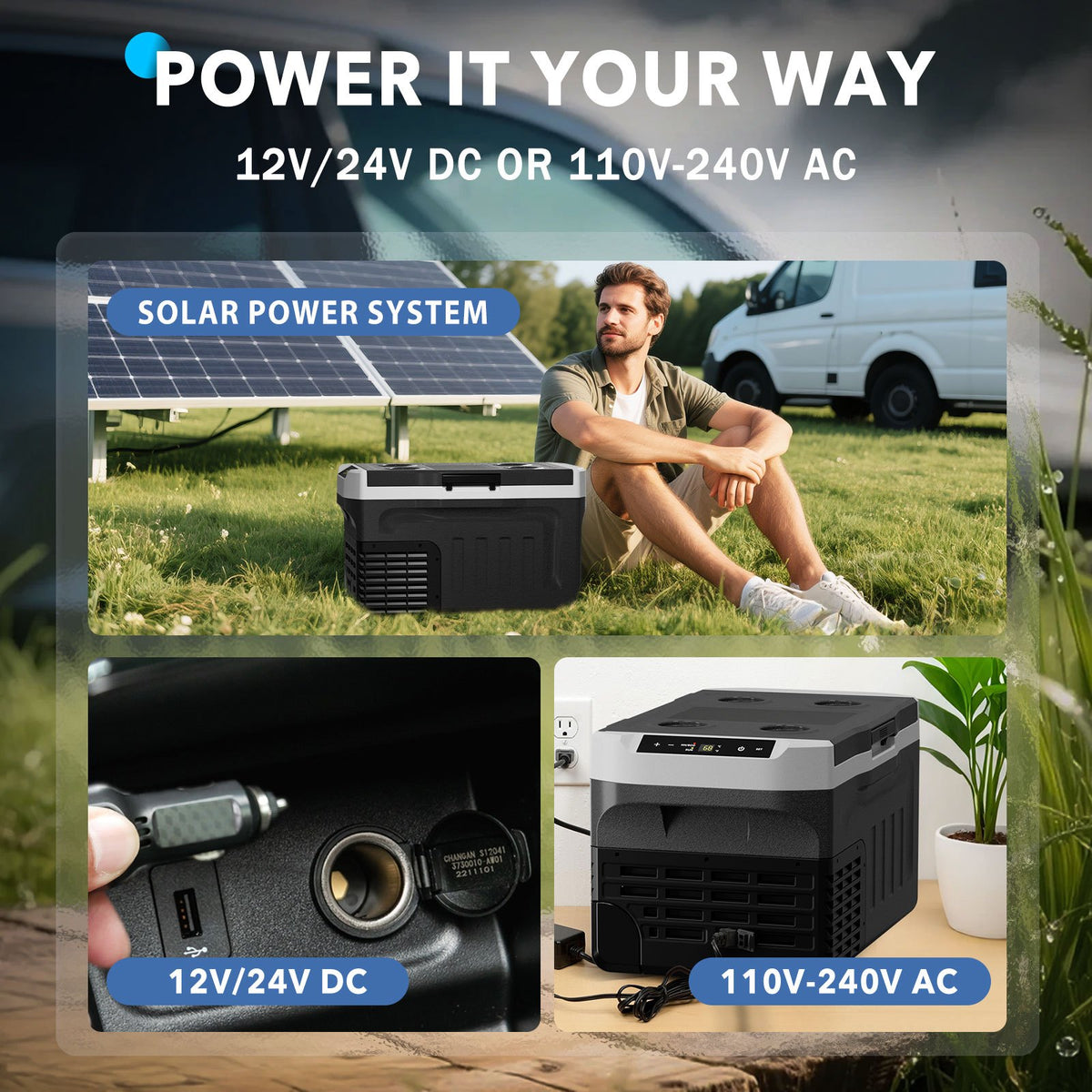 BACKID 16\u002F22\u002F32\u002F42 Quart Portable Car Fridge, 12 Volt Refrigerator Freezer, -4℉ to 68℉, Electric Cooler with 12\u002F24V DC & 110-240V AC for Truck, RV, Van, SUV, Camper, Travel, Camping & Boat