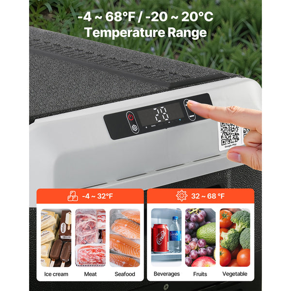 VEVOR 12 Volt Car Refrigerator Portable Freezer 31.7QT Electric Cooler for Camping 25L\u002F30L\u002F40L\u002F50L