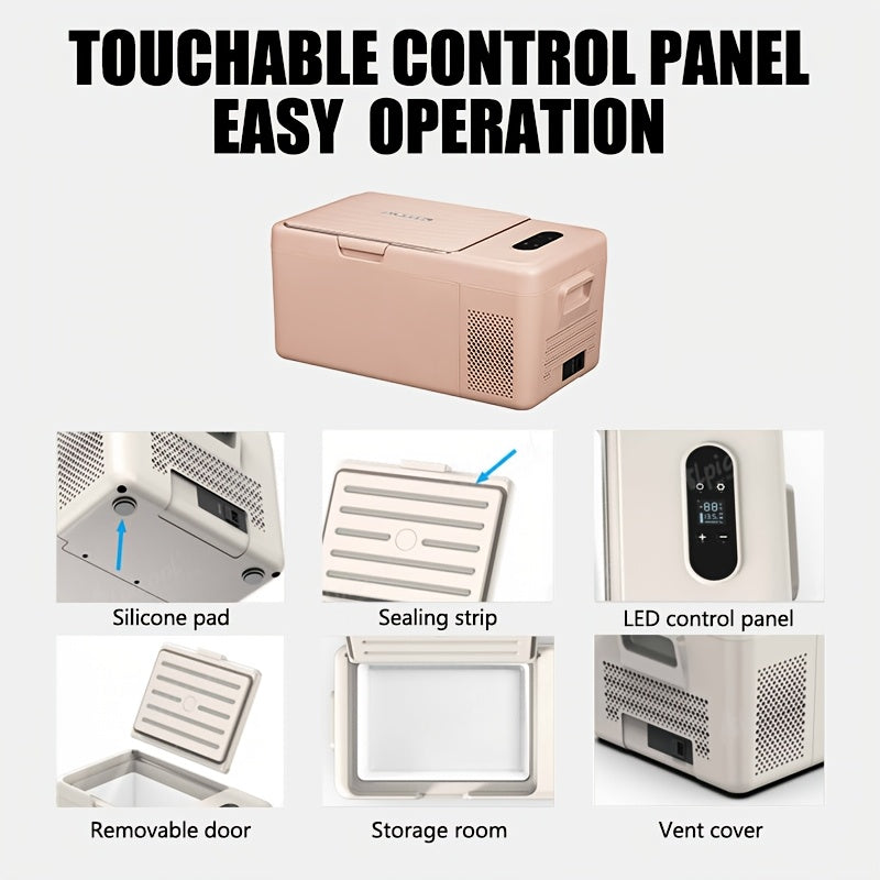 Alpicool S15 Portable Freezer, 12 Volt Refrigerator, 18 Quart (16.8 Liter) Fast Cooling 12V Car Fridge, Pink Car Cooler, 12\u002F24V DC and 100-240V AC for Outdoor, Camping, RV, Truck, Boat