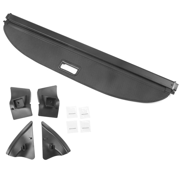Rear Cargo Cover For Tesla For Model Y 2020-2022, Retractable Rear Trunk Security Cargo Cover Black PVC & Aluminum Alloy CF Texture Style