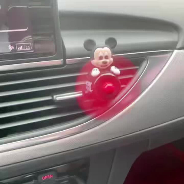 Disney Car Air Freshener Disney Mickey & Minnie Mouse Car Air Freshener 1pc - Odorless Ventilation, Rotating Propellers, Paper-Based Scented Decor, Vibrant Red Plane Design - Perfect Gift for Christmas, Halloween, Birthdays