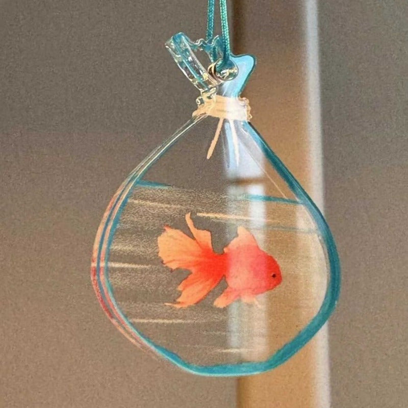 Translucent Goldfish Pendant Ins Acrylic Bag Pendant Goldfish Bag Creative Gift