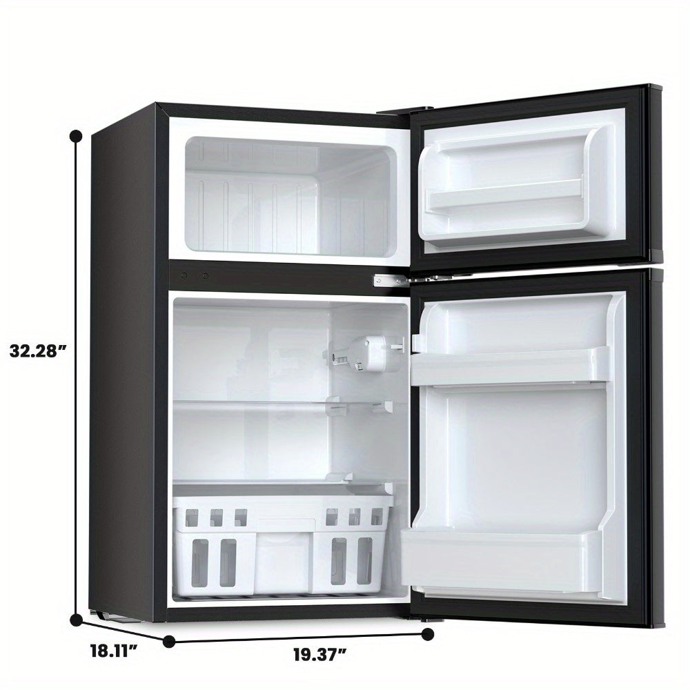 KNDKO 10L Mini Fridge\u002F3.1 Cu. Ft. Fridge With 2 Doors, Portable Mini Fridge With Blackboard Door, Cooler Mini Fridge For Bedroom, Car, Office, Dorm And Skincare, AC\u002FDC Car Plug-Compatible - Black, White.