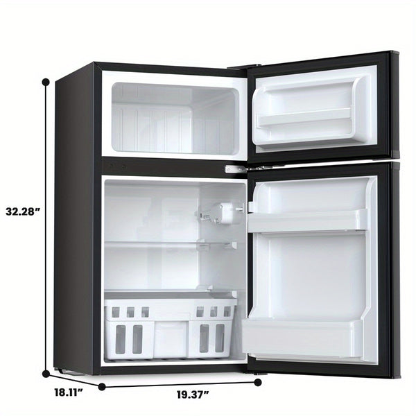 KNDKO 10L Mini Fridge\u002F3.1 Cu. Ft. Fridge With 2 Doors, Portable Mini Fridge With Blackboard Door, Cooler Mini Fridge For Bedroom, Car, Office, Dorm And Skincare, AC\u002FDC Car Plug-Compatible - Black, White.