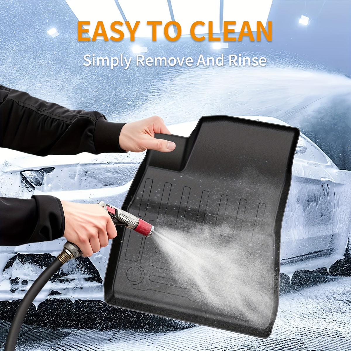 5D Car Mat (6pcs Set), Material: TPE, Including: Floor Mats+front Compartment+rear Compartment+trunk Mat, Model: for Tesla Model 3 2021-2024