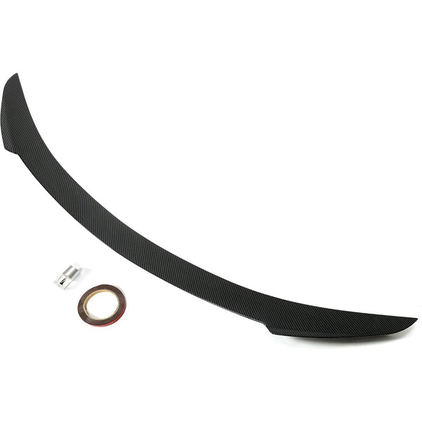 JC Style Rear Trunk Spoiler for 2012-2021 Tesla Model S, Carbon Fiber Look, ABS Plastic Trunk Lid Wing Lip Splitter Air Deflector