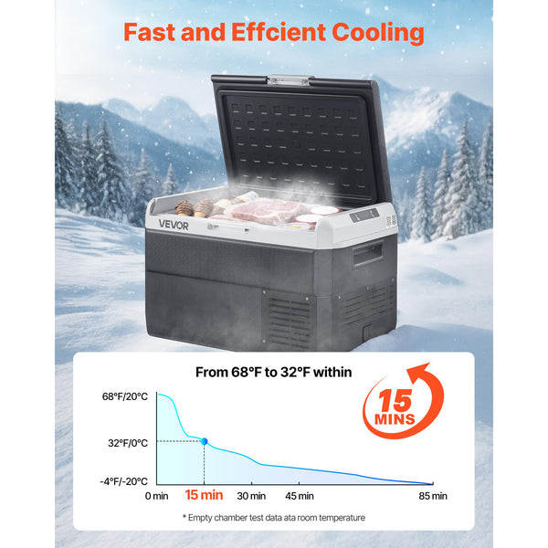 VEVOR 12 Volt Car Refrigerator Portable Freezer 31.7QT Electric Cooler for Camping 25L\u002F30L\u002F40L\u002F50L