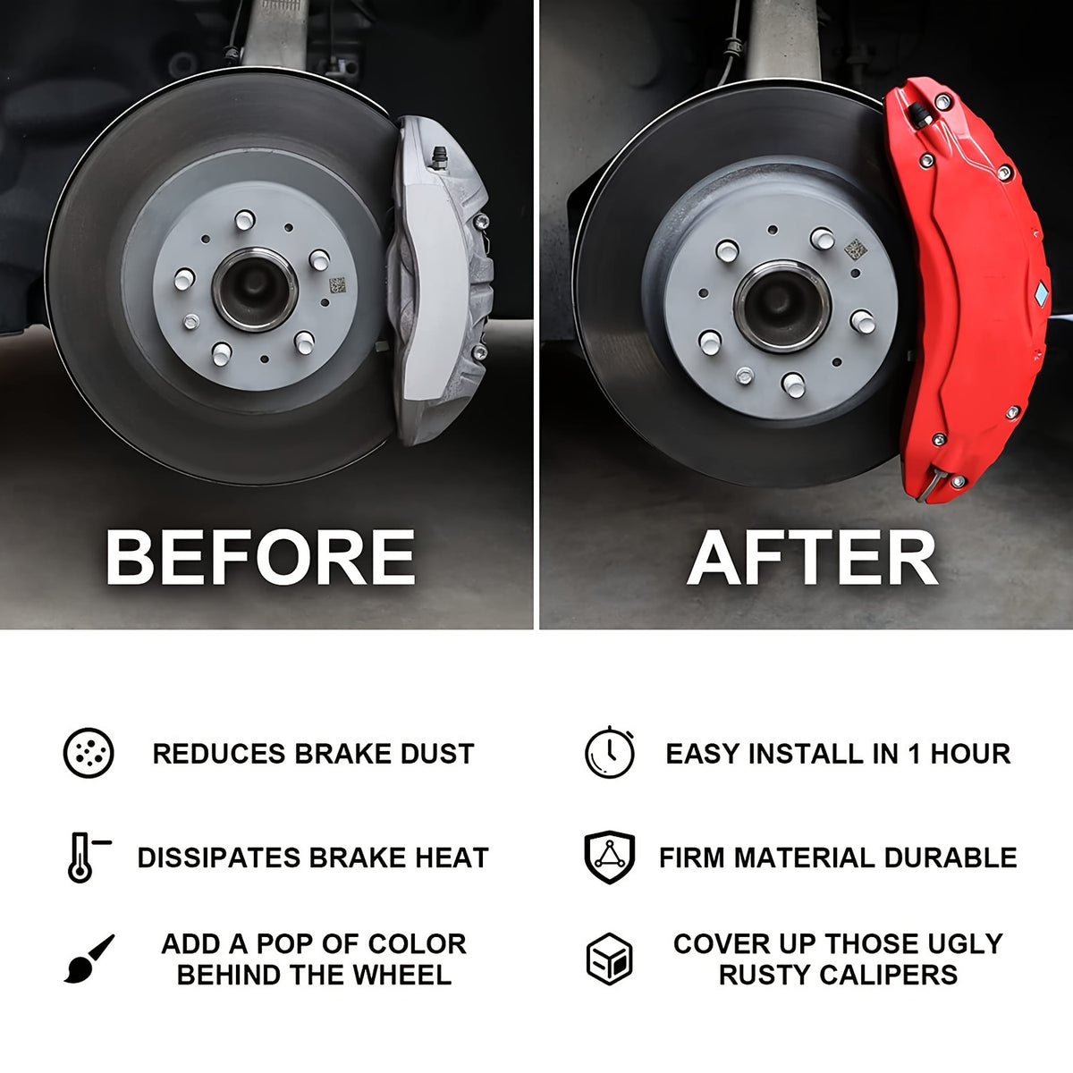 Brake Caliper Covers for Tesla for Model Y 2020 2021 2022 2023 2024 Accessories Aluminum Alloy Cars Front And Rear Red Set Of 4