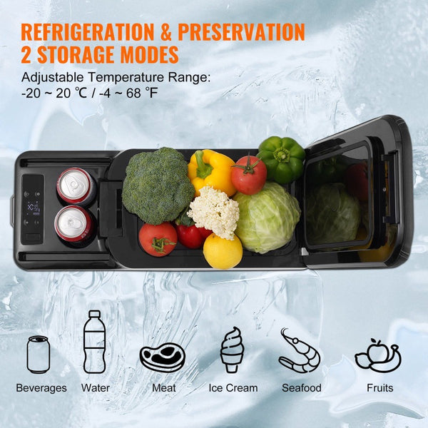 Portable Car Refrigerator Freezer Compressor 3.96gal Single Zone for Car Home,  Portable Beverage Cooler, Auto Cooler, Compressor Freezer, Sleek Portable Unit, Compact Design, Reliable Cooling Technology, Efficient Compressor System, Family Vehicle