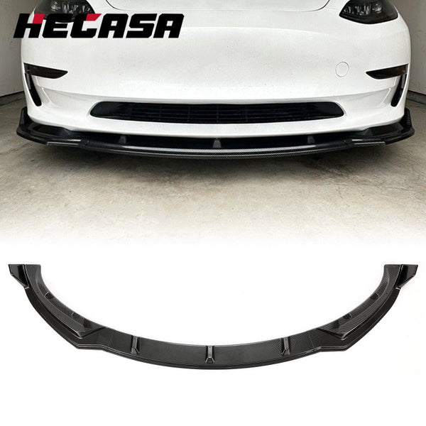 For Tesla Model 3 1723 Front Bumper Lip Kit Chin Spoiler Carbon Fiber Style