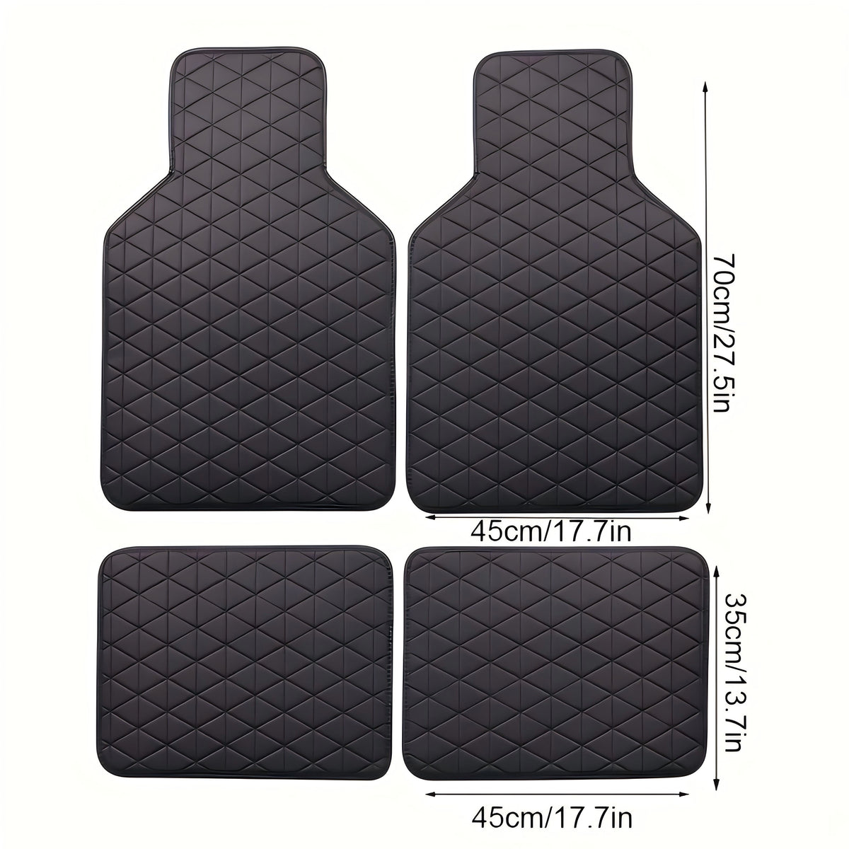 4pcs Luxury Faux Leather Car Floor Mats for Tesla Model 3\u002FY\u002FS\u002FX 2012-2025 - Complete Coverage, Thick Padding, Durable & Easy Clean, Fit, Black with Blue Diamond Pattern, Vehicle Interior Upgrade, Sleek Car Accessory, Easyclean Material