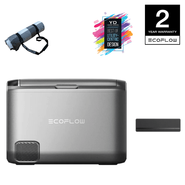 EcoFlow PicnicMat and GLACIER Classic 35L Portable Fridge Freezer with Extra Battery (Separate Shipment), 43H Cooling Car Refrigerator, Battery Powered with App Control, 6 Charging Options, Fast&Quiet Electric Cooler for Camping, RV