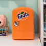 Fanta Mini Fridge Refrigerator for Bedroom Office Portable Table Top Beverage Cooler 12V 110V Refrigerador For Drinks Soda Wines Use In Car Dorm Outdoor Patio 6 Can