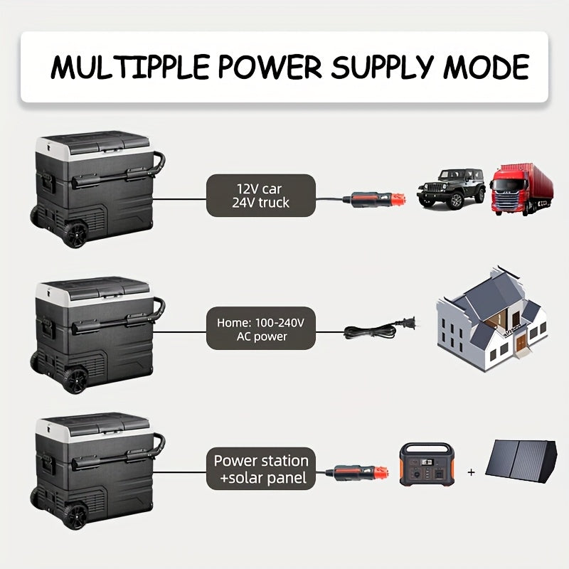 Alpicool Portable Refrigerator Alpicool Portable Refrigerator | Dual Temperature Control TWW55, 58 Quart (55 Liter) Compact Fridge Mini Freezer for Travel, Camping, Fishing, Outdoor -12\u002F24V DC