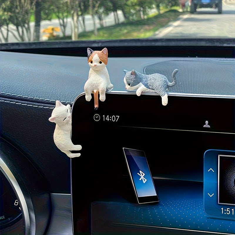 20 Cartoon Mini Cat Car Dashboard Ornaments - Suitable For Interior Decoration And Screen Display