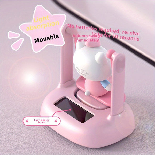 Sanrio Solar Car Ornament Sanrio Solar-Powered Car Aromatherapy Ornament - Swing-Shaking Interior Decoration for Girls, Home & Office, Universal for All Vehicles