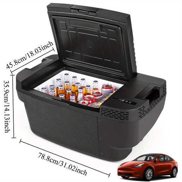 Car Refrigerator for Tesla for Model Y (2019 2020 2021 2022 2023 2024), 37QT (9.25gal) Car Fridge 12V Refrigerator for Tesla for Model Y Trunk, Portable Freezer for Camping Tailgating Road Trip, App Control, 12\u002F 24V DC