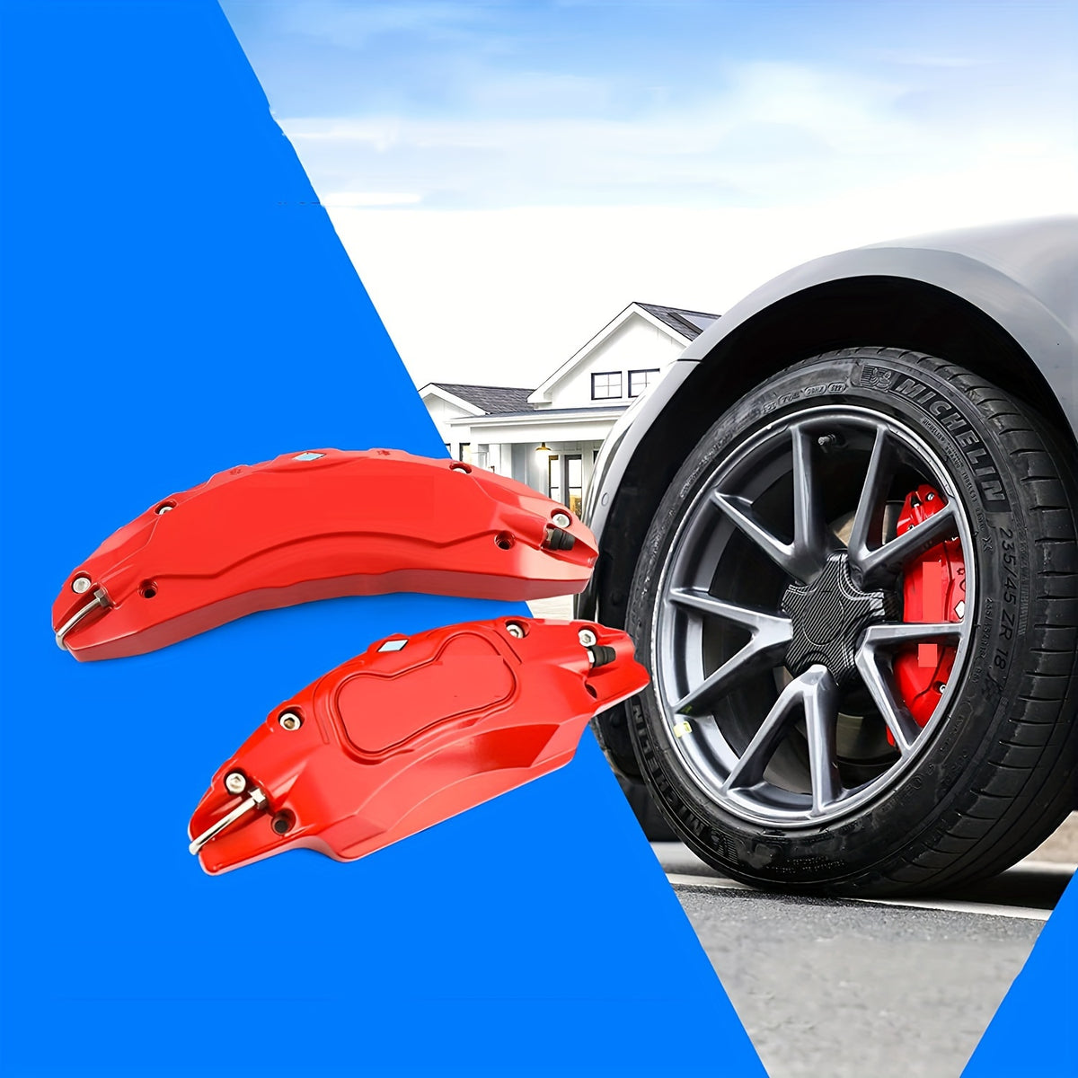 Brake Caliper Covers for Tesla for Model Y 2020 2021 2022 2023 2024 Accessories Aluminum Alloy Cars Front And Rear Red Set Of 4