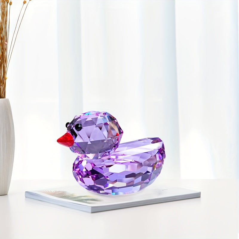 Sparkling Duck Decoration Sparkling Cute K9 Crystal Yellow Duck Decoration | Cartoon Duck Figurine for Car & Desk Decor, Indoor\u002FOutdoor, No Electricity Needed