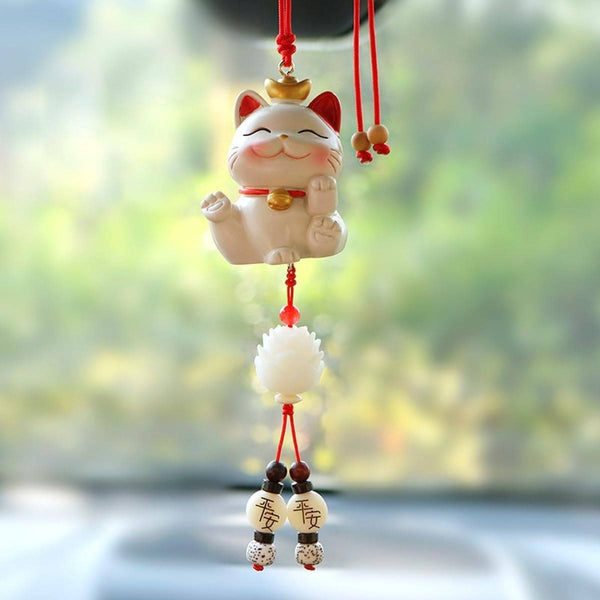 Car Hanging Accessories Car Fortune Pendant Decoration, Rearview Mirror Ornament for Safe Journey Meaning