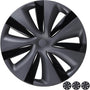 19 Inch Wheel Covers for Model Y 20212024 4 Pcs Matte Black Wheel Cover HubCaps Compatible with Model Y 20012004 Matte Black ABS Hubcaps Cyclone Turbine Style
