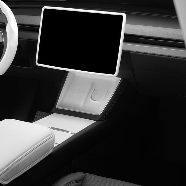 TSLshop local-for Tesla 2024+ Model 3 Highland\u002F 2025+ Model Y Juniper New Version of the Central Control Wireless Charging Silicone Pad Can Charge Earphones Interior Modification Accessories Anti-Slip