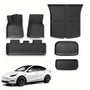 Floor Mats for Tesla for Model Y 2024 2023 2022 2021 TPE All Weather Protection Floor Mats Set (6pcs), Fit Cargo Liner Cargo Trunk Accessories, Heavy Duty Accessories, Black