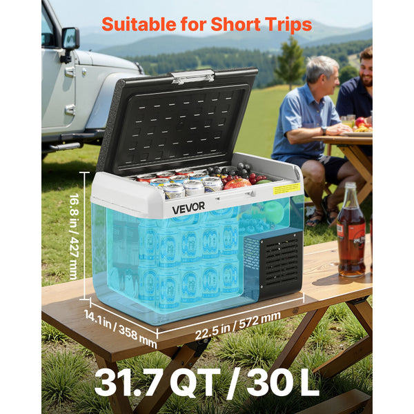 VEVOR 12 Volt Car Refrigerator Portable Freezer 31.7QT Electric Cooler for Camping 25L\u002F30L\u002F40L\u002F50L