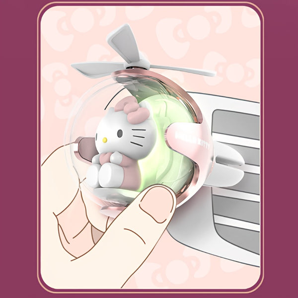 Sanrio Cute Car Decor Sanrio Cute Cartoon Pilot Propeller Car Decor - Rotating Interior Accessory with Air Freshening Function