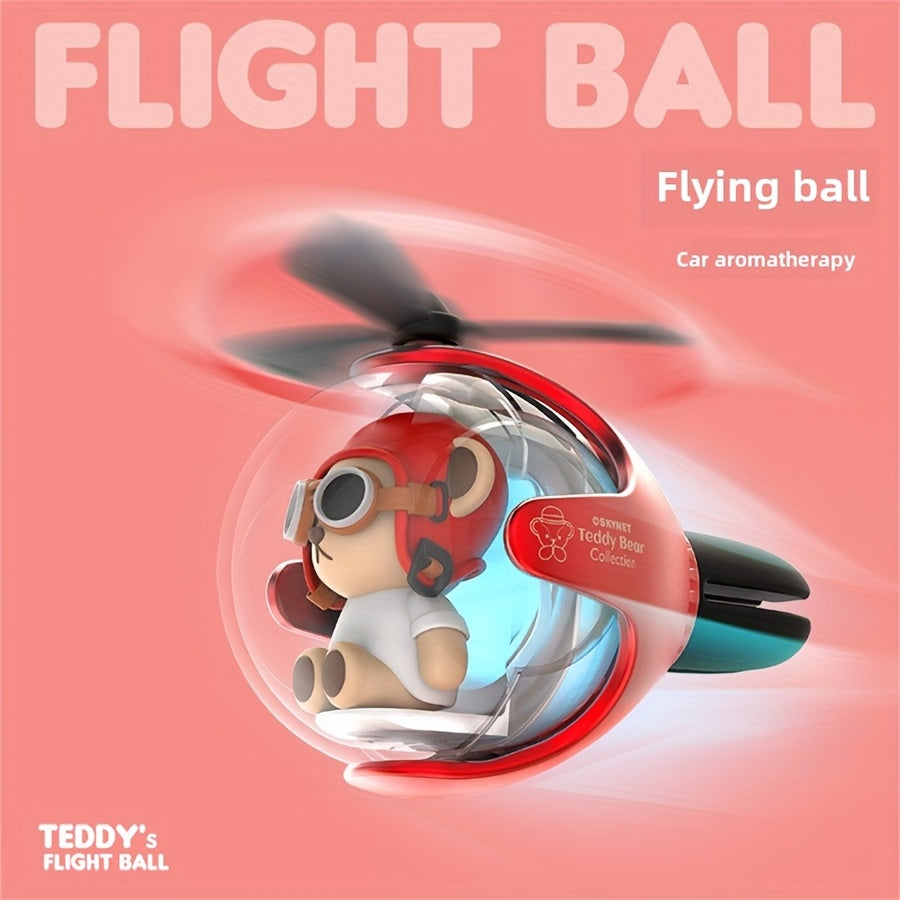 Teddy Bear Flying Ball Car Aroma Relax Air Outlet Small Aircraft Car Accessories Atmosphere Light Perfume