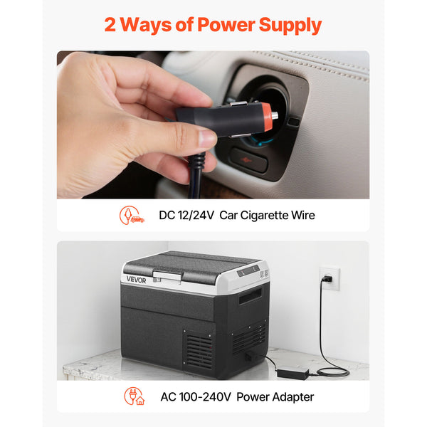 VEVOR 12 Volt Car Refrigerator Portable Freezer 31.7QT Electric Cooler for Camping 25L\u002F30L\u002F40L\u002F50L