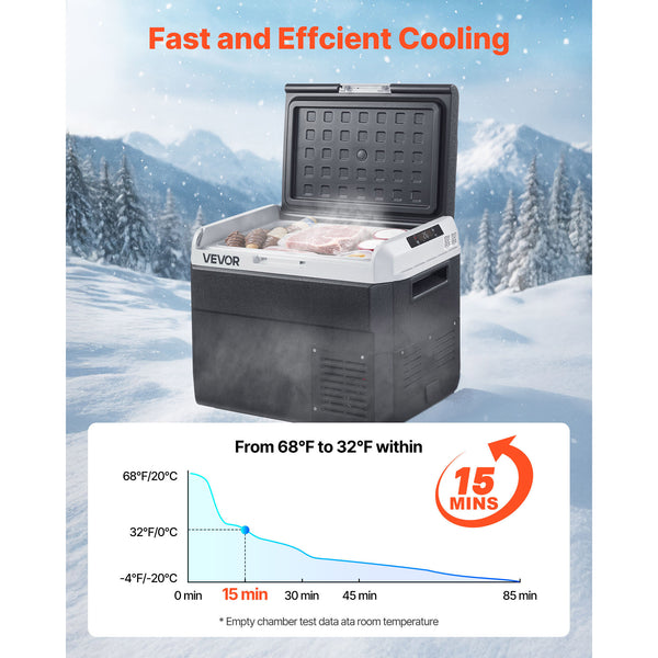 VEVOR 12 Volt Car Refrigerator Portable Freezer 31.7QT Electric Cooler for Camping 25L\u002F30L\u002F40L\u002F50L