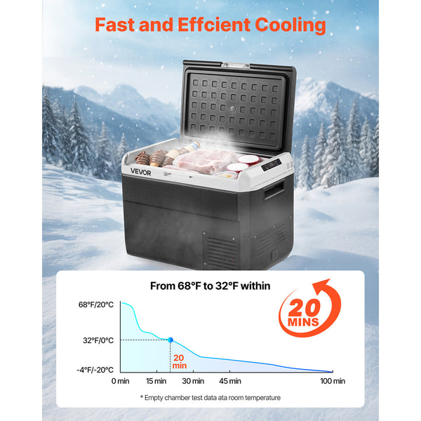 VEVOR 12 Volt Car Refrigerator Portable Freezer 31.7QT Electric Cooler for Camping 25L\u002F30L\u002F40L\u002F50L