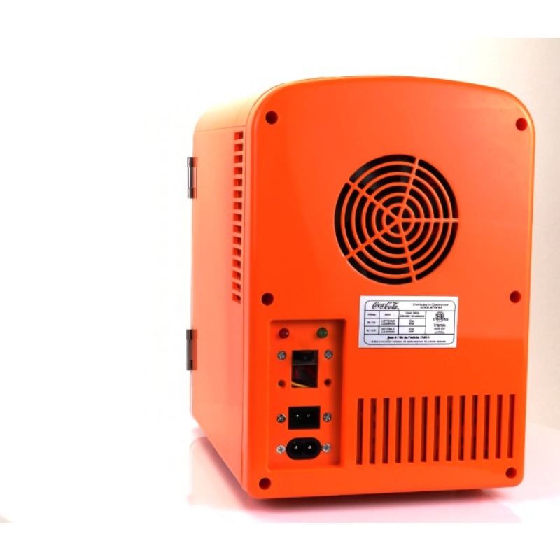 Fanta Mini Fridge Refrigerator for Bedroom Office Portable Table Top Beverage Cooler 12V 110V Refrigerador For Drinks Soda Wines Use In Car Dorm Outdoor Patio 6 Can