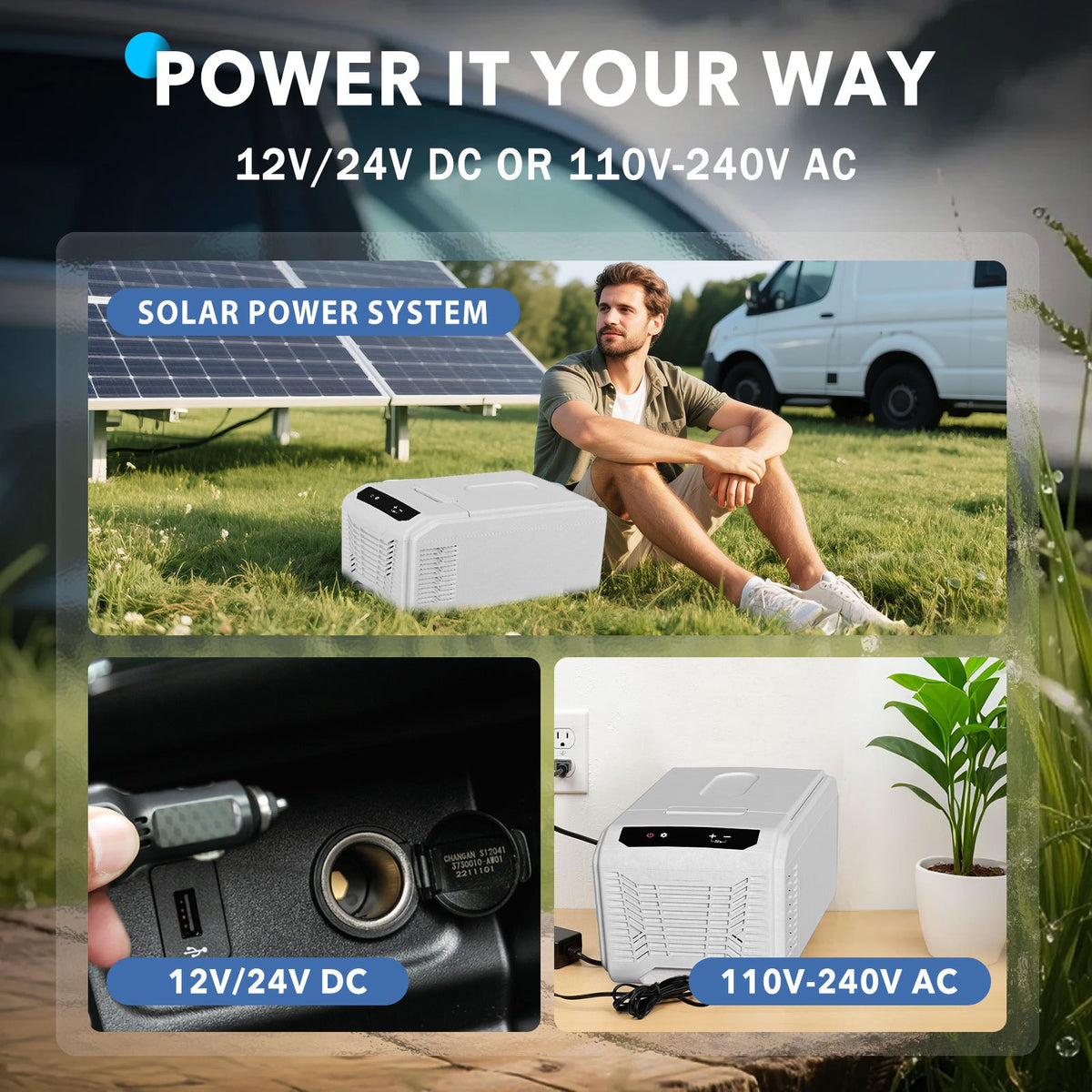 BACKID 16\u002F22\u002F32\u002F42 Quart Portable Car Fridge, 12 Volt Refrigerator Freezer, -4℉ to 68℉, Electric Cooler with 12\u002F24V DC & 110-240V AC for Truck, RV, Van, SUV, Camper, Travel, Camping & Boat